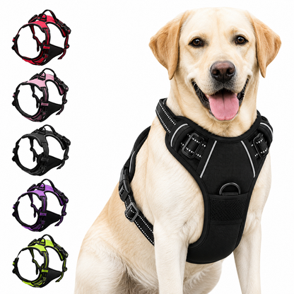 Heavy Duty No-Pull Dog Harness with Handle – Reflective, Front-Clip, Padded & Adjustable for Medium to Large Dogs