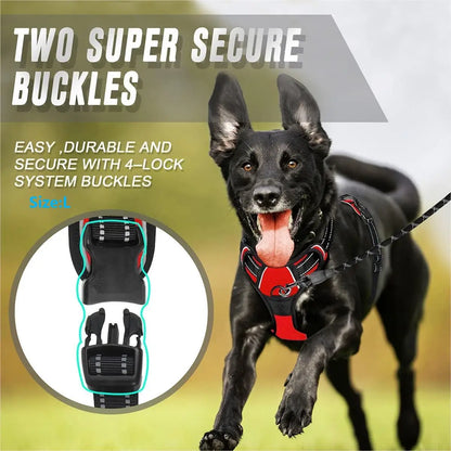 Heavy Duty No-Pull Dog Harness with Handle – Reflective, Front-Clip, Padded & Adjustable for Medium to Large Dogs